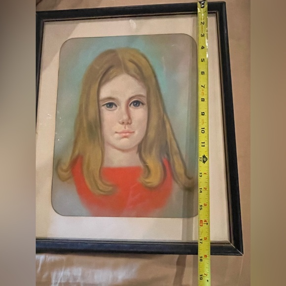 Original Art Work Painting Vintage Pastel Portrait Of a Young Girl - Picture 3 of 16